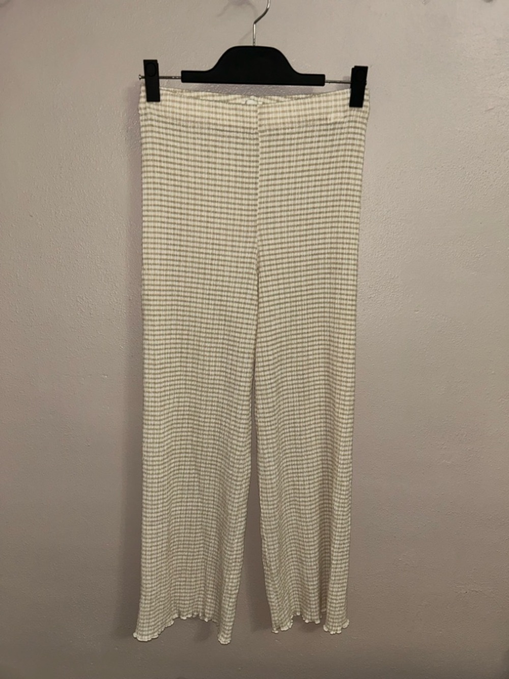 Wilfred verona Beige seersucker Waffle-Knit Wide-Leg Pants - Picture 2 of 4
